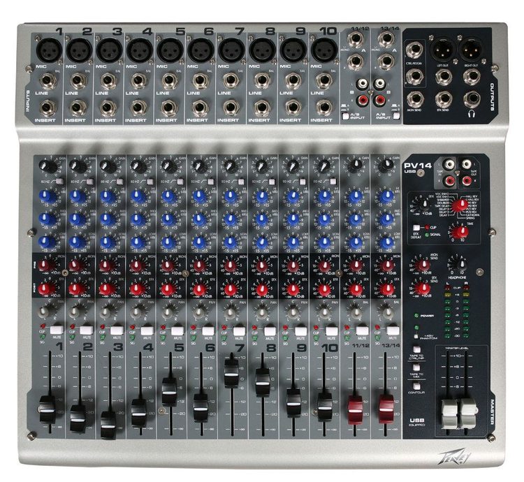PEAVEY PV 14 USB Аналоговый микшерный пульт с процессором эффектов